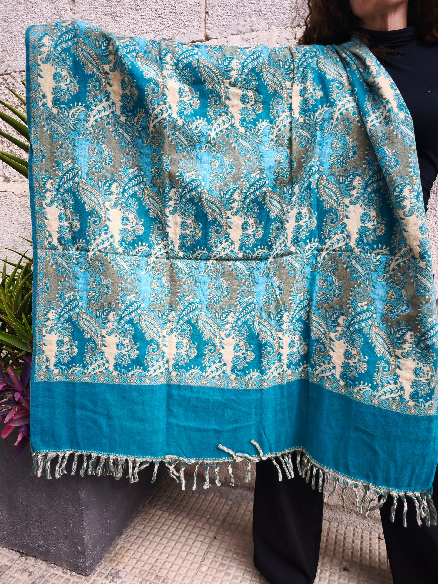 Scialle sciarpa stola Pashmina coperta lana calda YAK Tibet 9E
