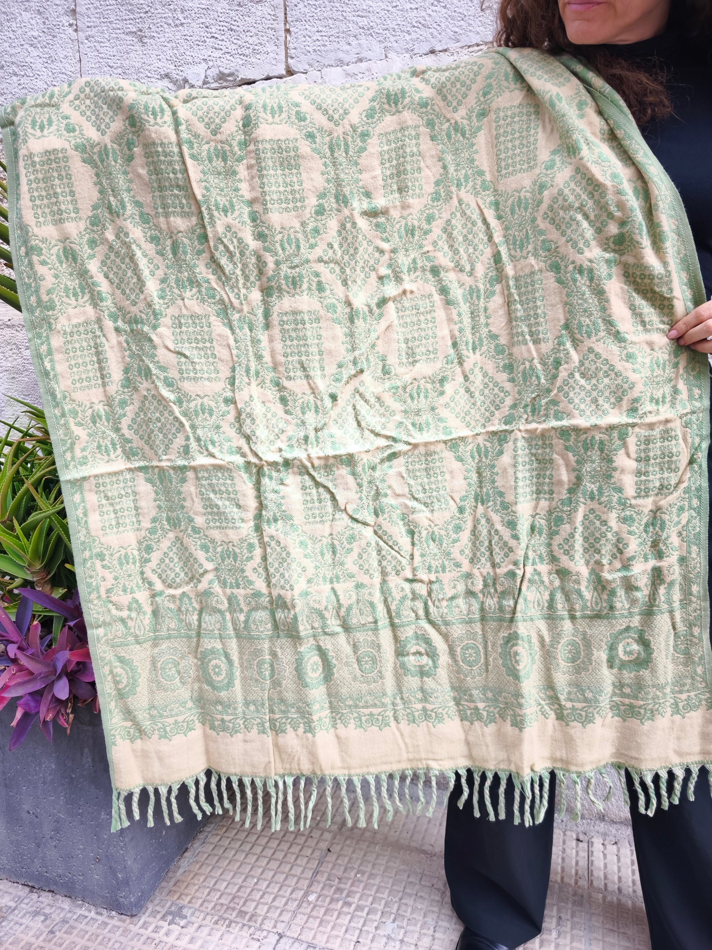 Scialle sciarpa stola Pashmina coperta lana calda YAK Tibet 10E