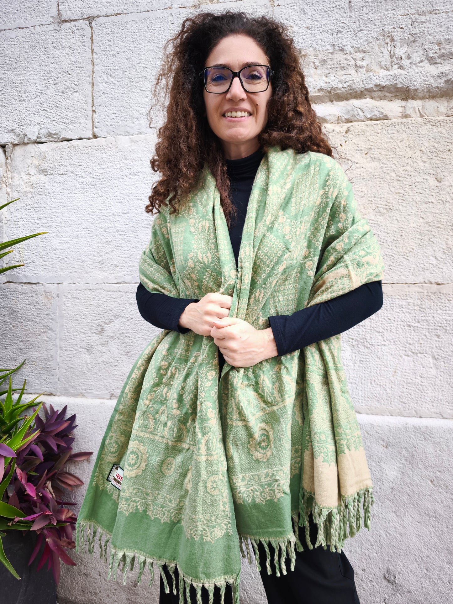 Scialle sciarpa stola Pashmina coperta lana calda YAK Tibet 10E