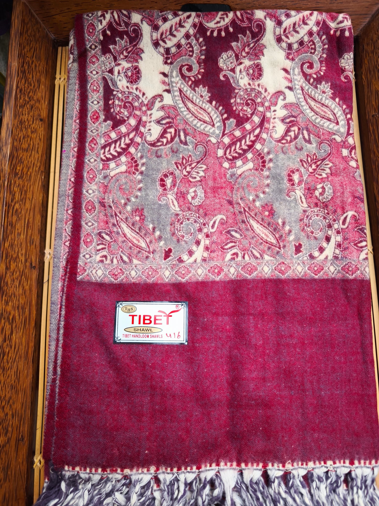 Scialle sciarpa stola Pashmina coperta lana calda YAK Tibet 13E