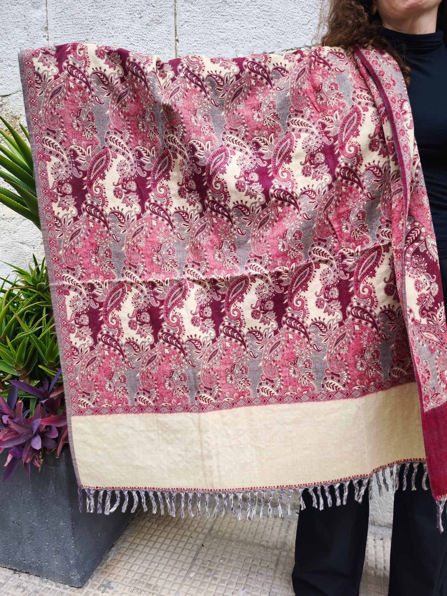 Scialle sciarpa stola Pashmina coperta lana calda YAK Tibet 13E