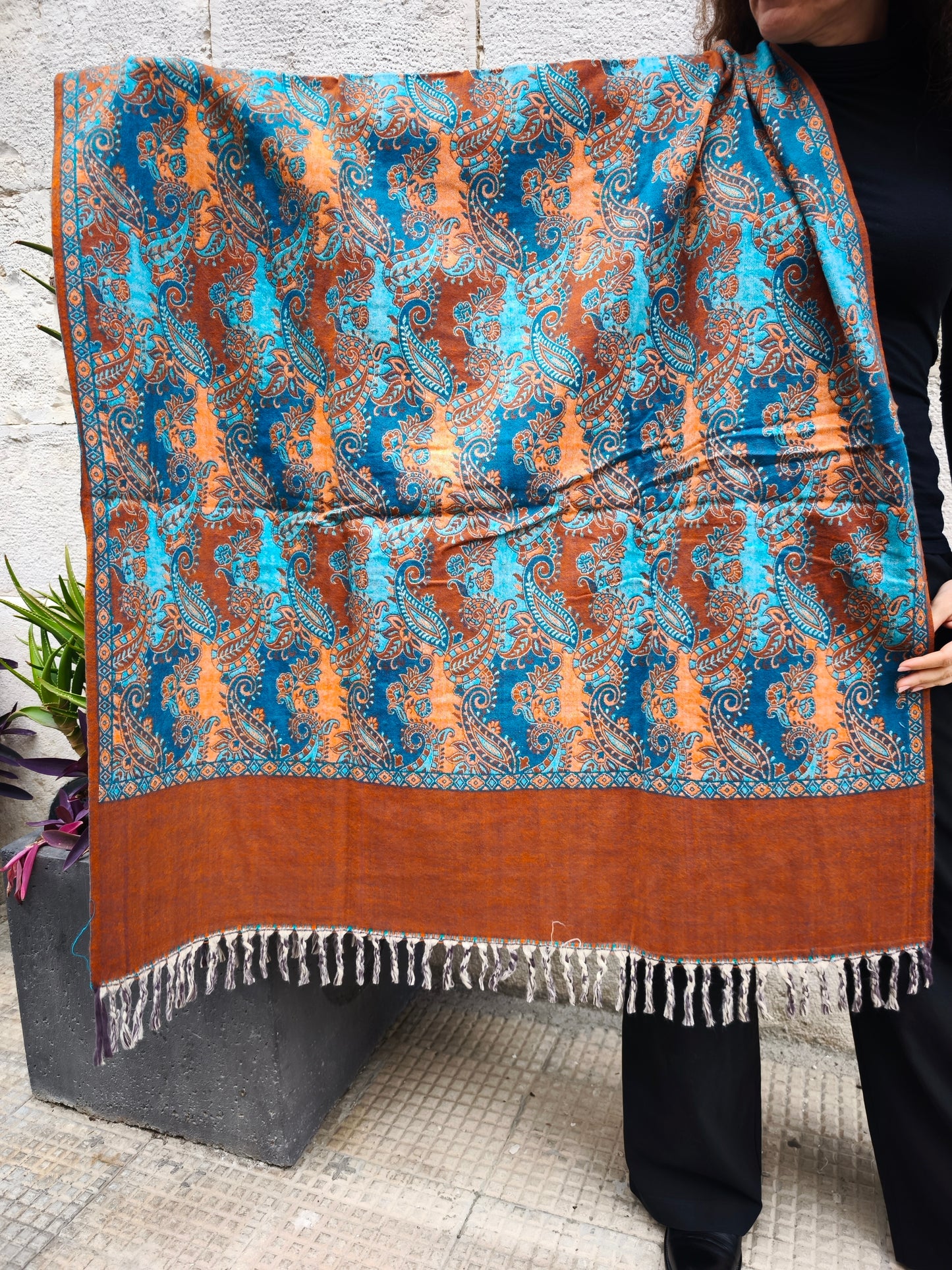 Scialle sciarpa stola Pashmina coperta lana calda YAK Tibet 14E