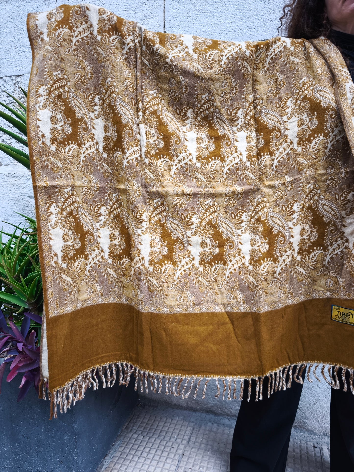 Scialle sciarpa stola Pashmina coperta lana calda YAK Tibet 15E
