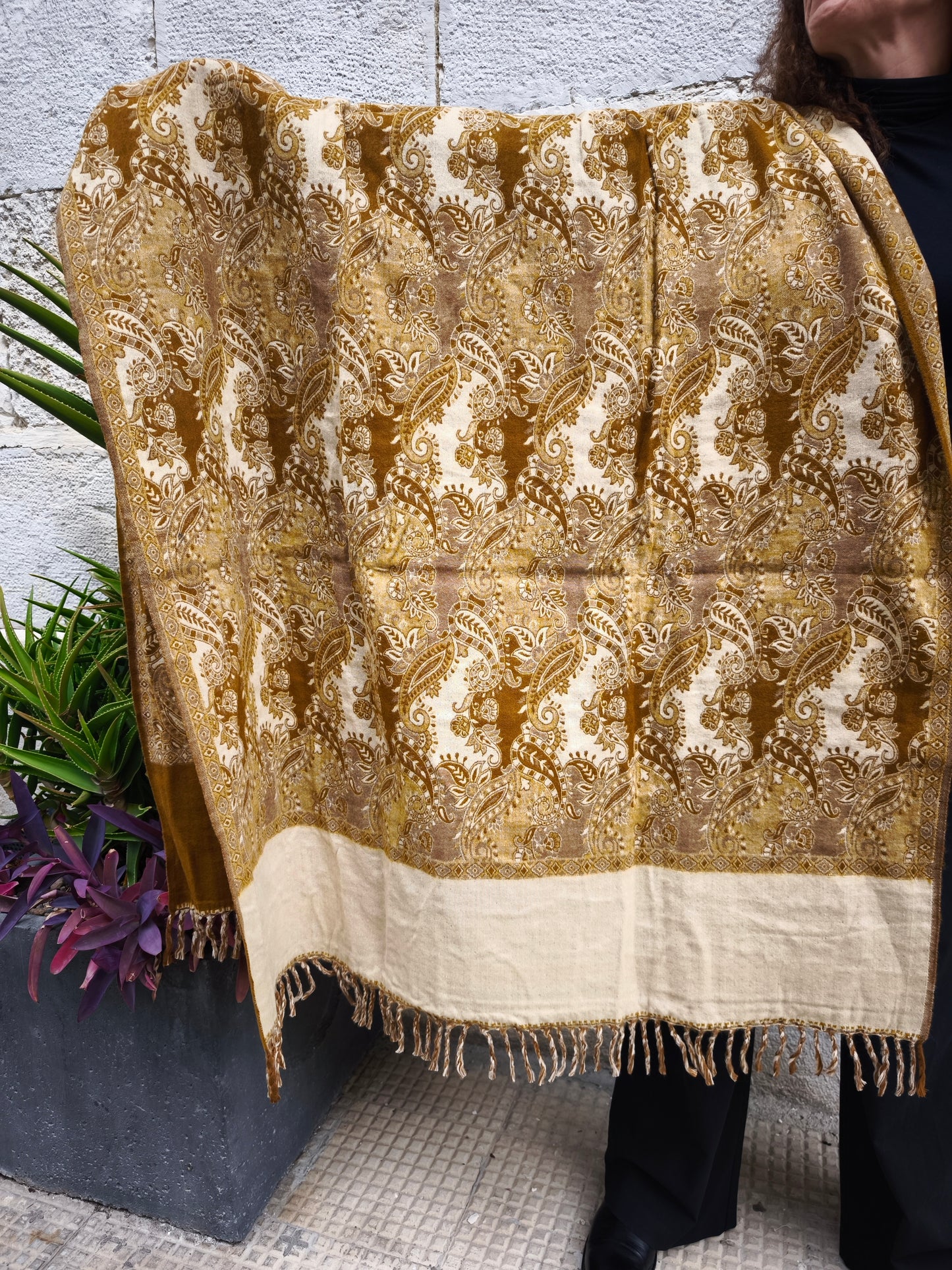 Scialle sciarpa stola Pashmina coperta lana calda YAK Tibet 15E