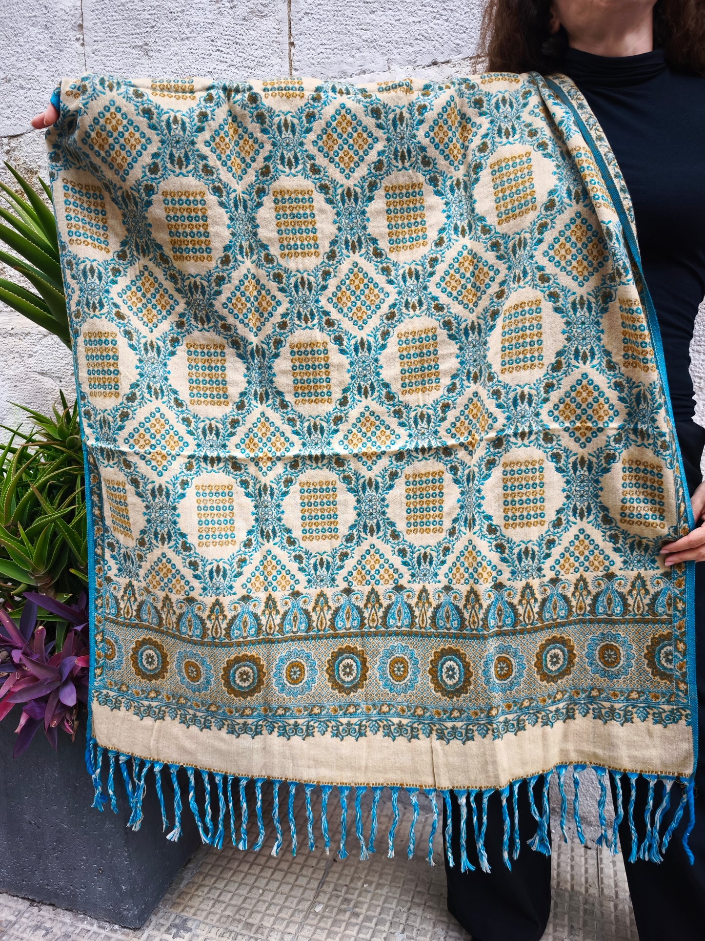 Scialle sciarpa stola Pashmina coperta lana calda YAK Tibet 16E