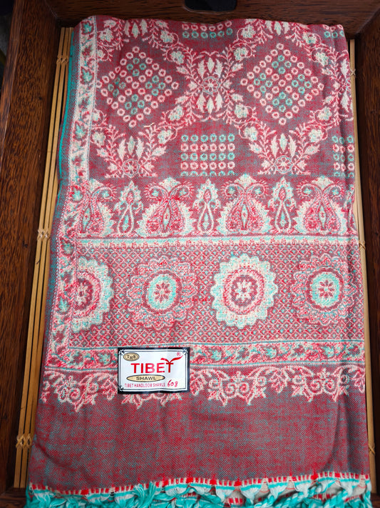 Scialle sciarpa stola Pashmina coperta lana calda YAK Tibet 17E
