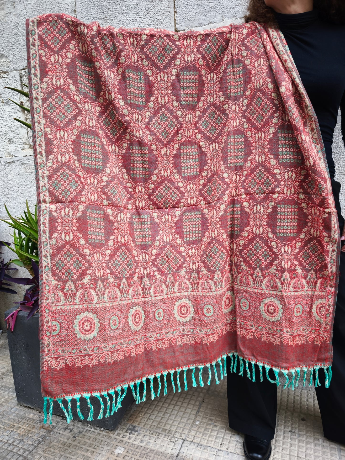 Scialle sciarpa stola Pashmina coperta lana calda YAK Tibet 17E