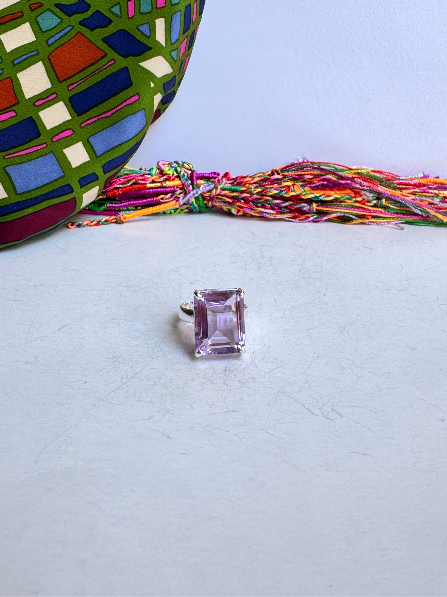 Anello argento 925 ametista misura 18/19 - 6M