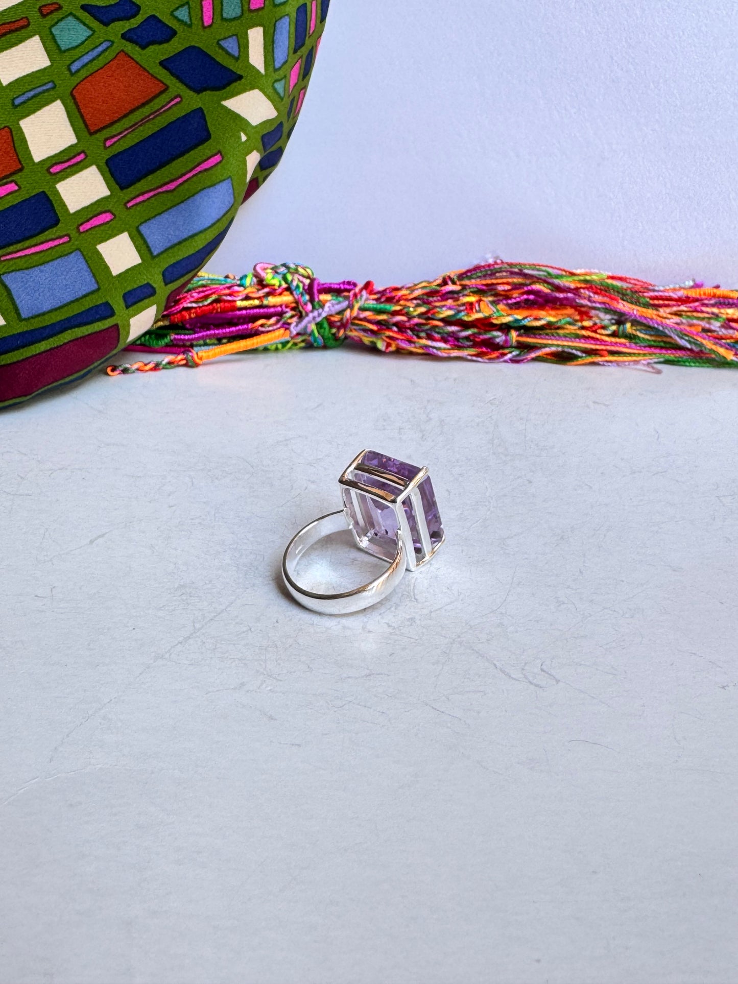 Anello argento 925 ametista misura 18/19 - 6M