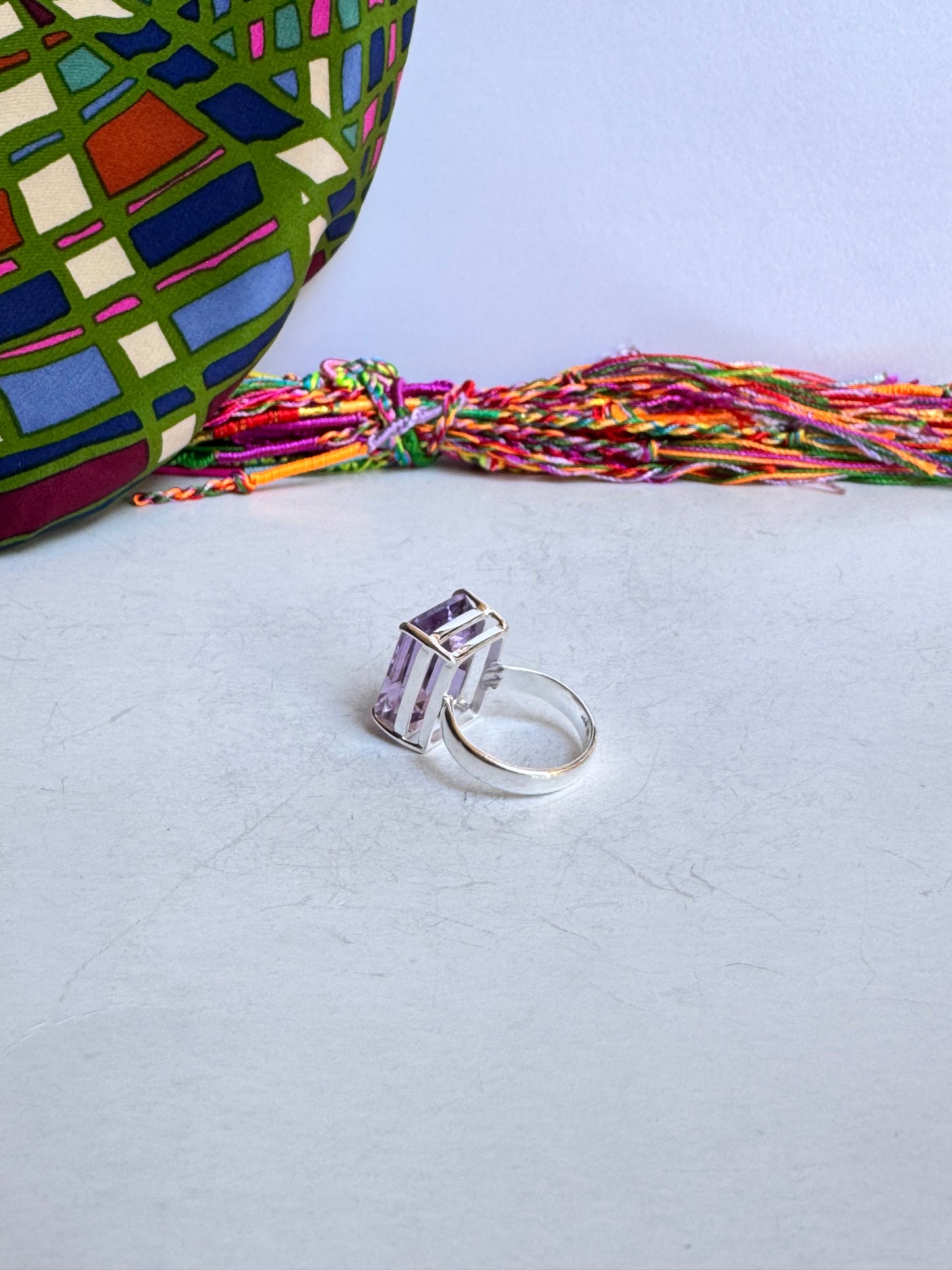 Anello argento 925 ametista misura 18/19 - 6M