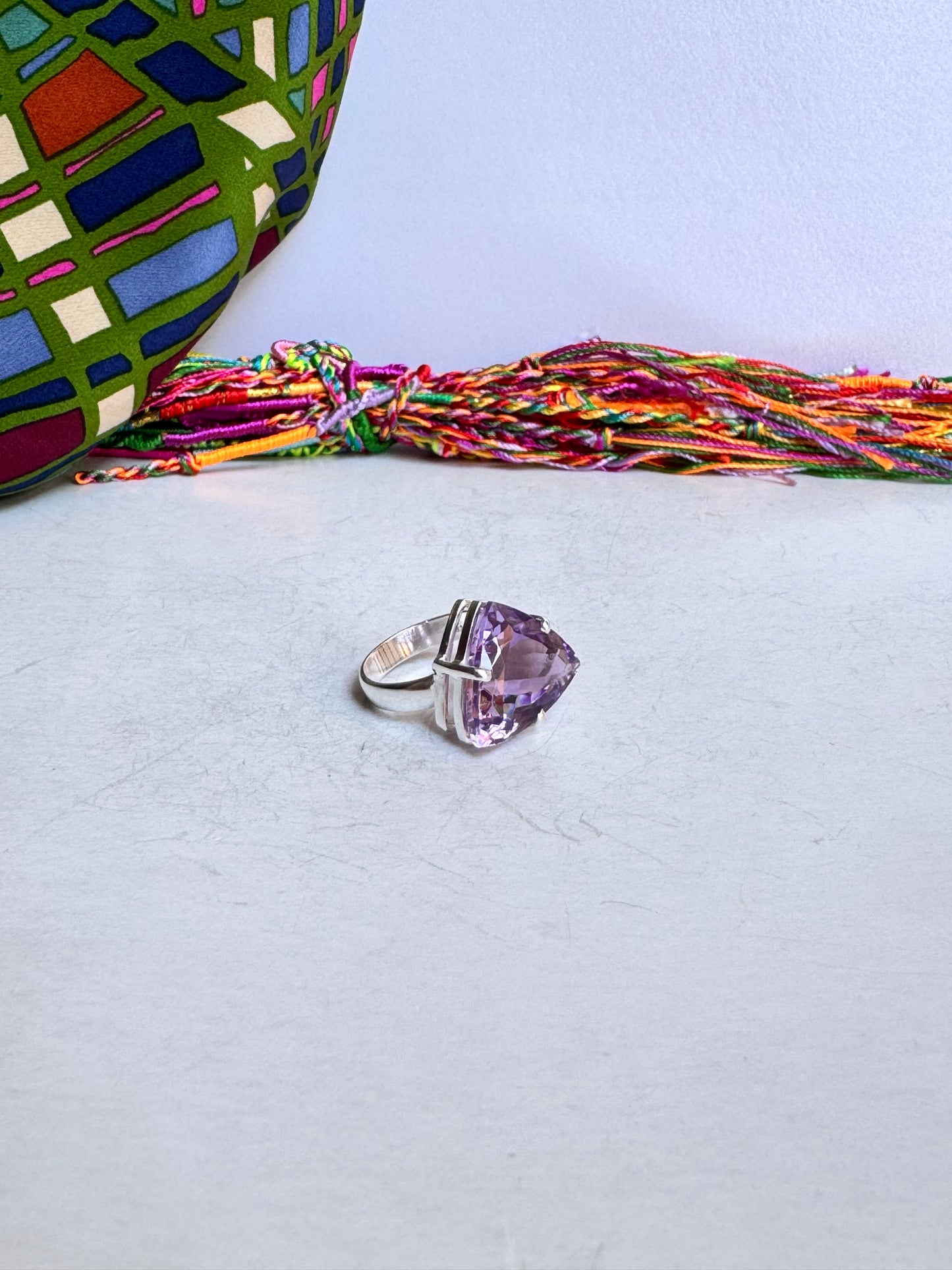 Anello argento 925 ametista misura 18/19 - 7M