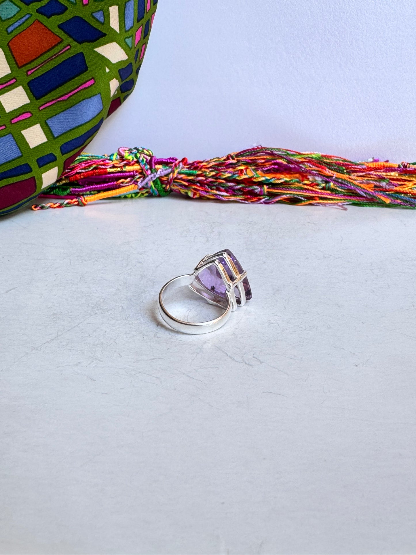 Anello argento 925 ametista misura 18/19 - 7M