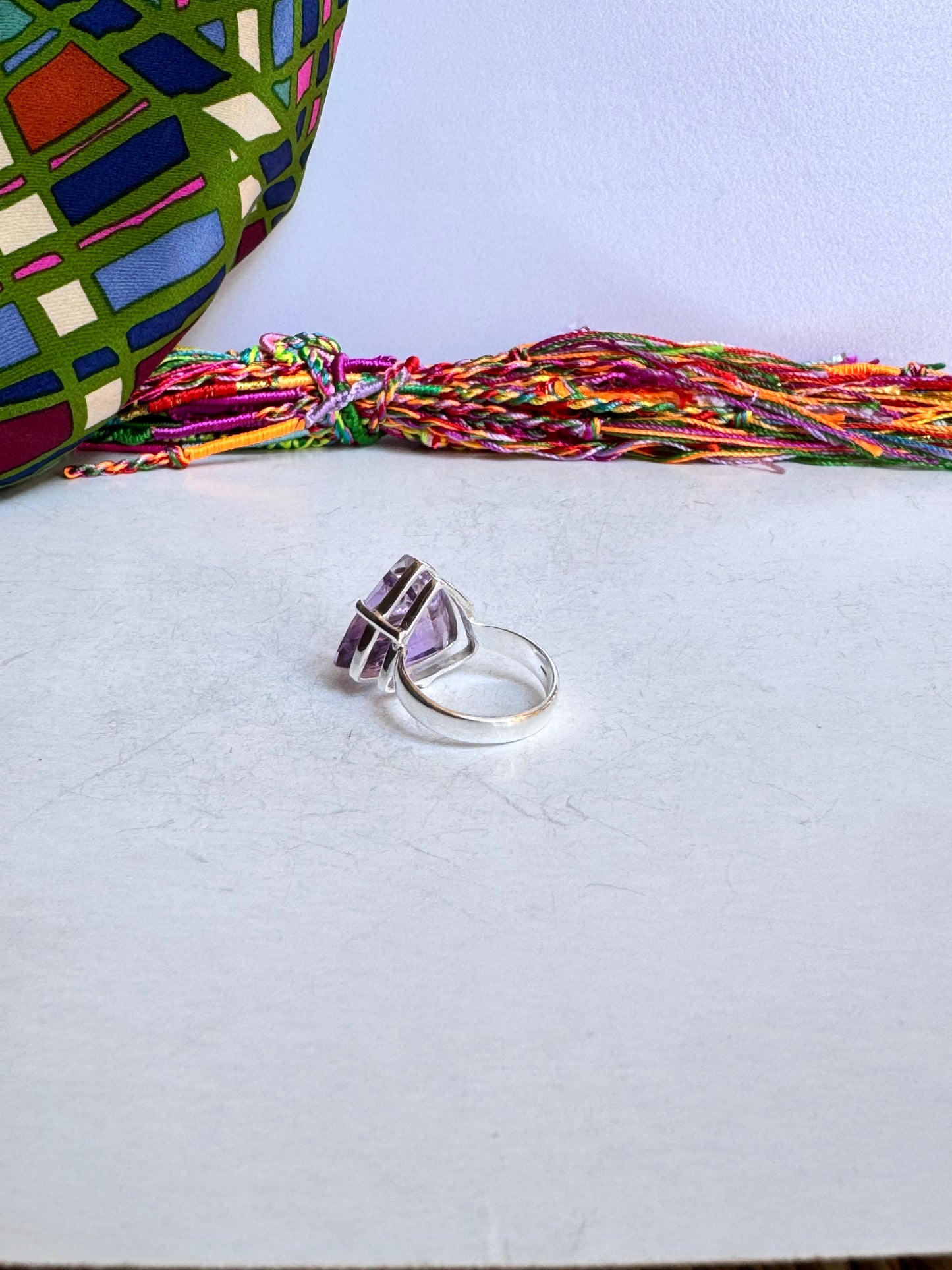 Anello argento 925 ametista misura 18/19 - 7M