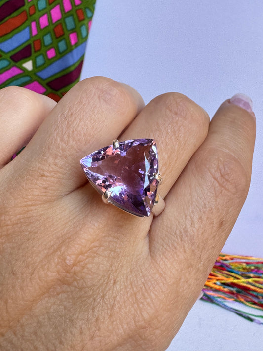 Anello argento 925 ametista misura 18/19 - 7M