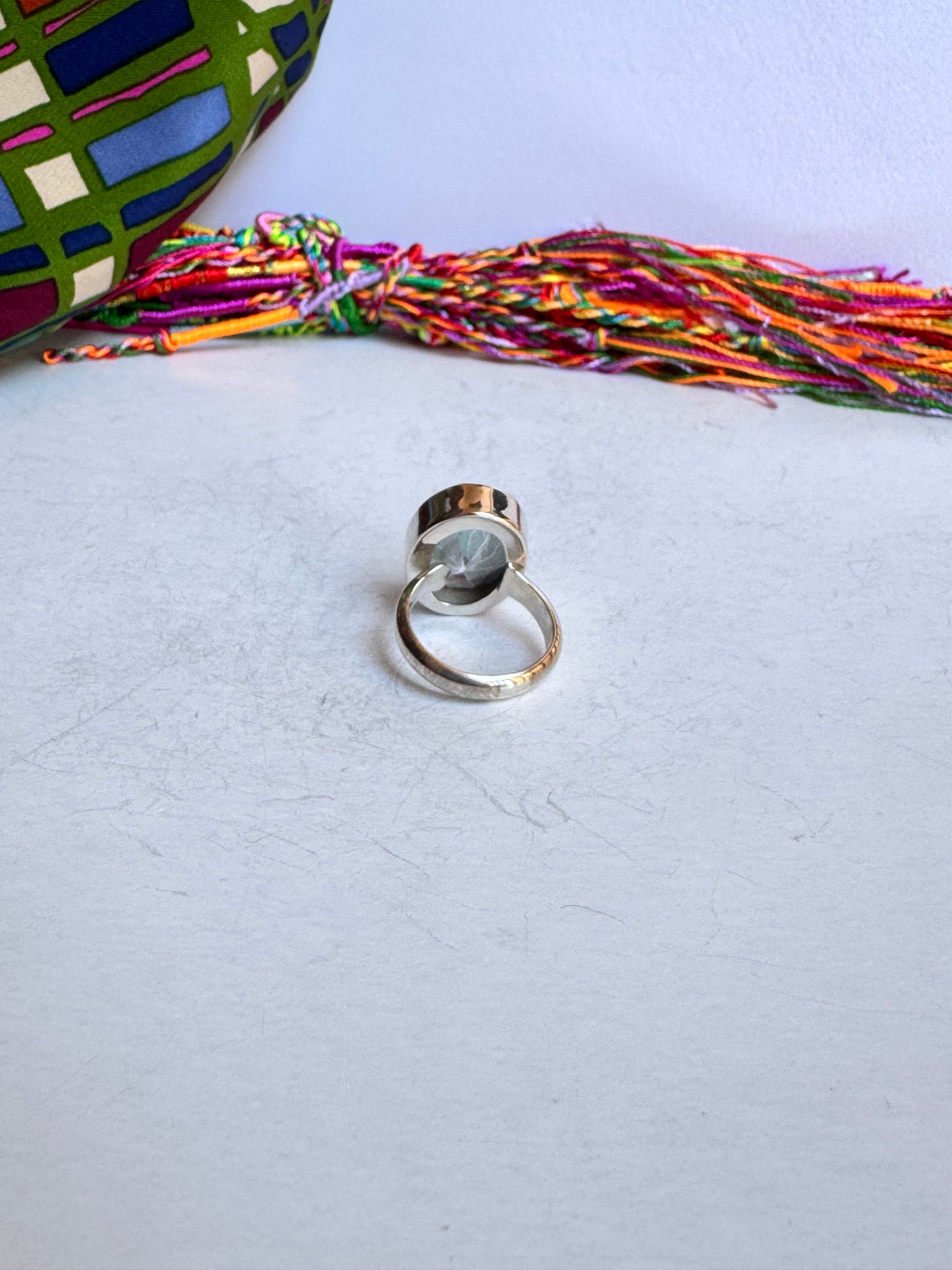 Anello argento 925 mystic stone misura 14 regolabile - 10M