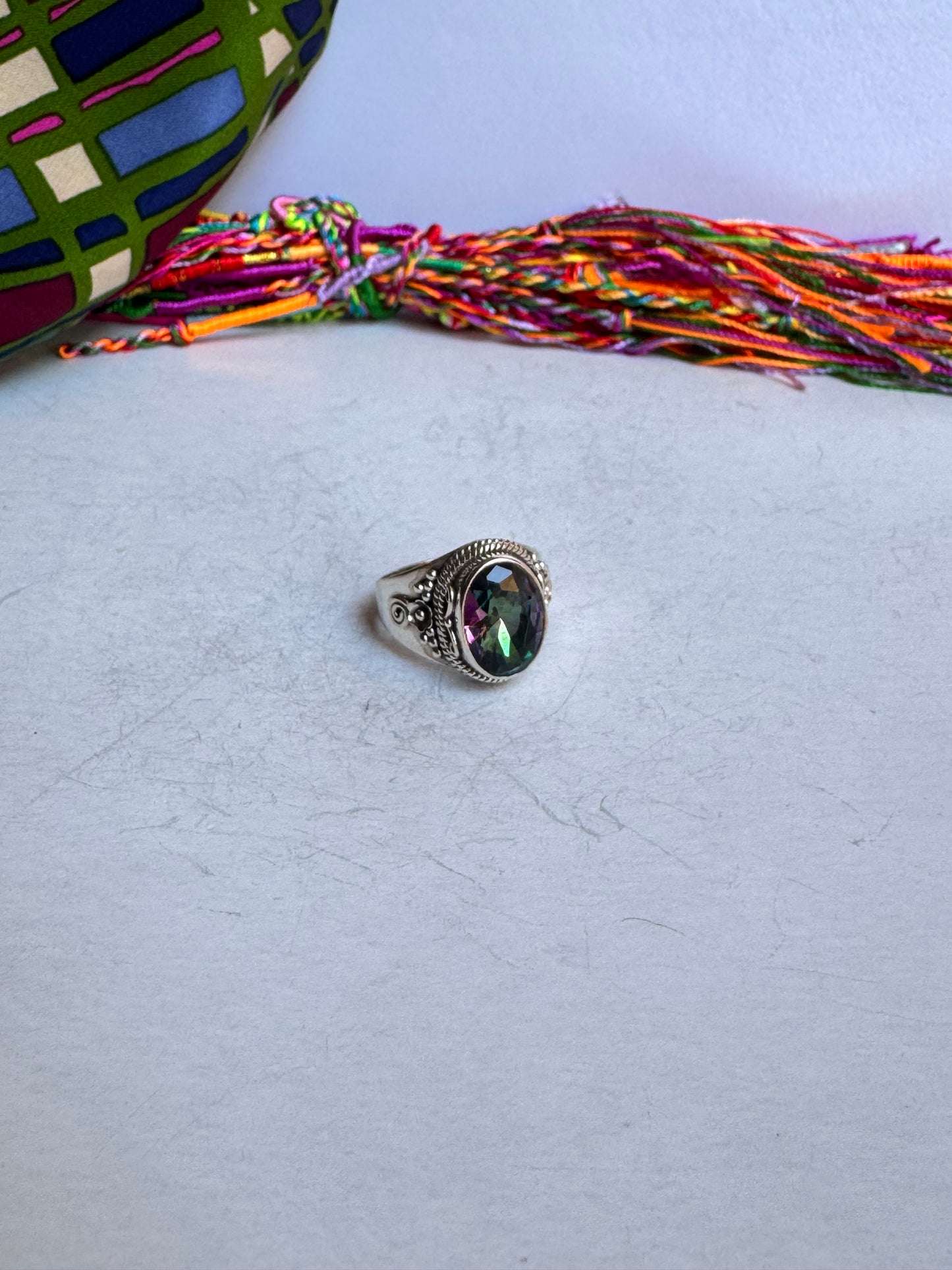 Anello argento 925 mystic stone misura 22 - 1M