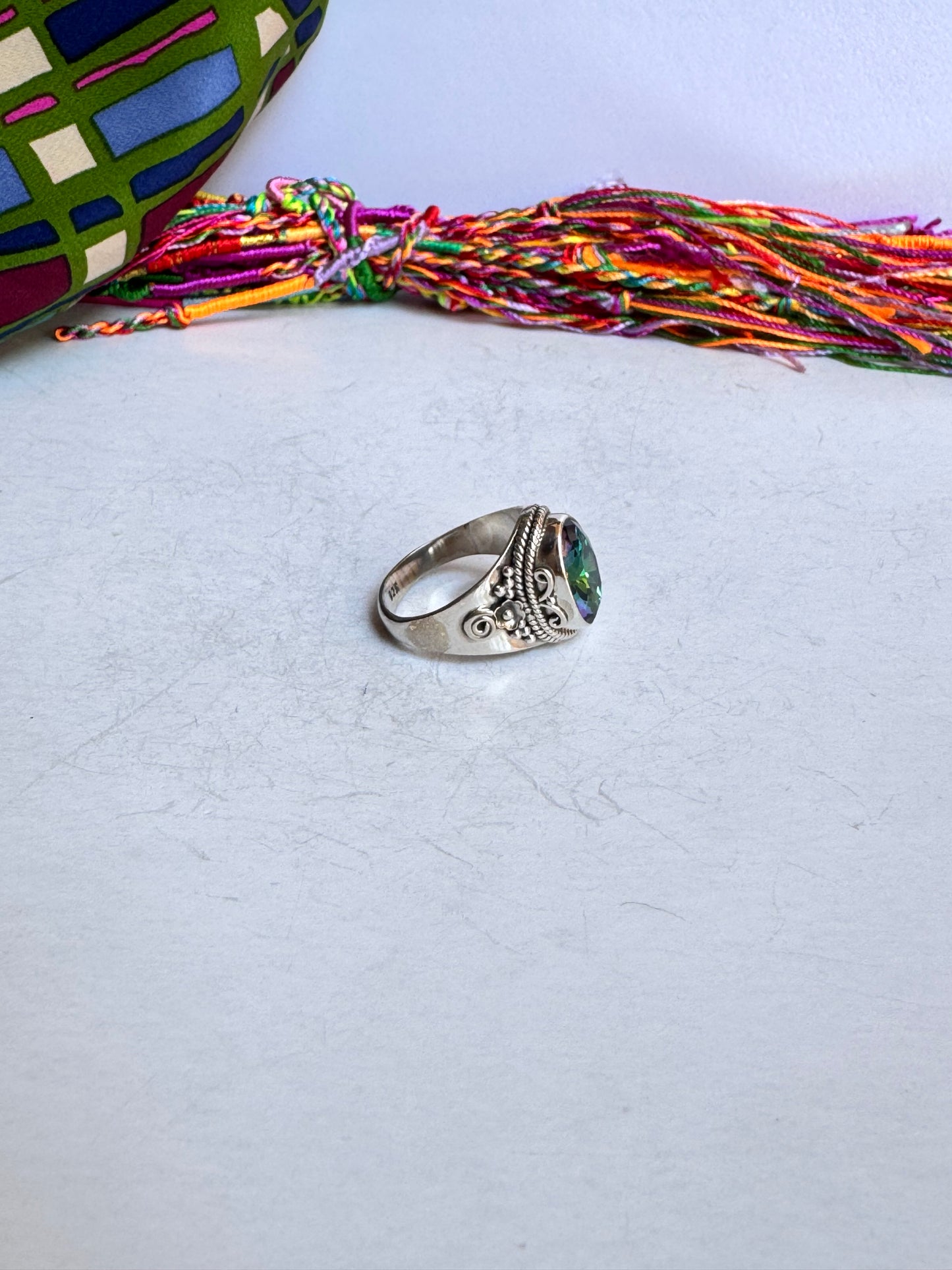 Anello argento 925 mystic stone misura 22 - 1M
