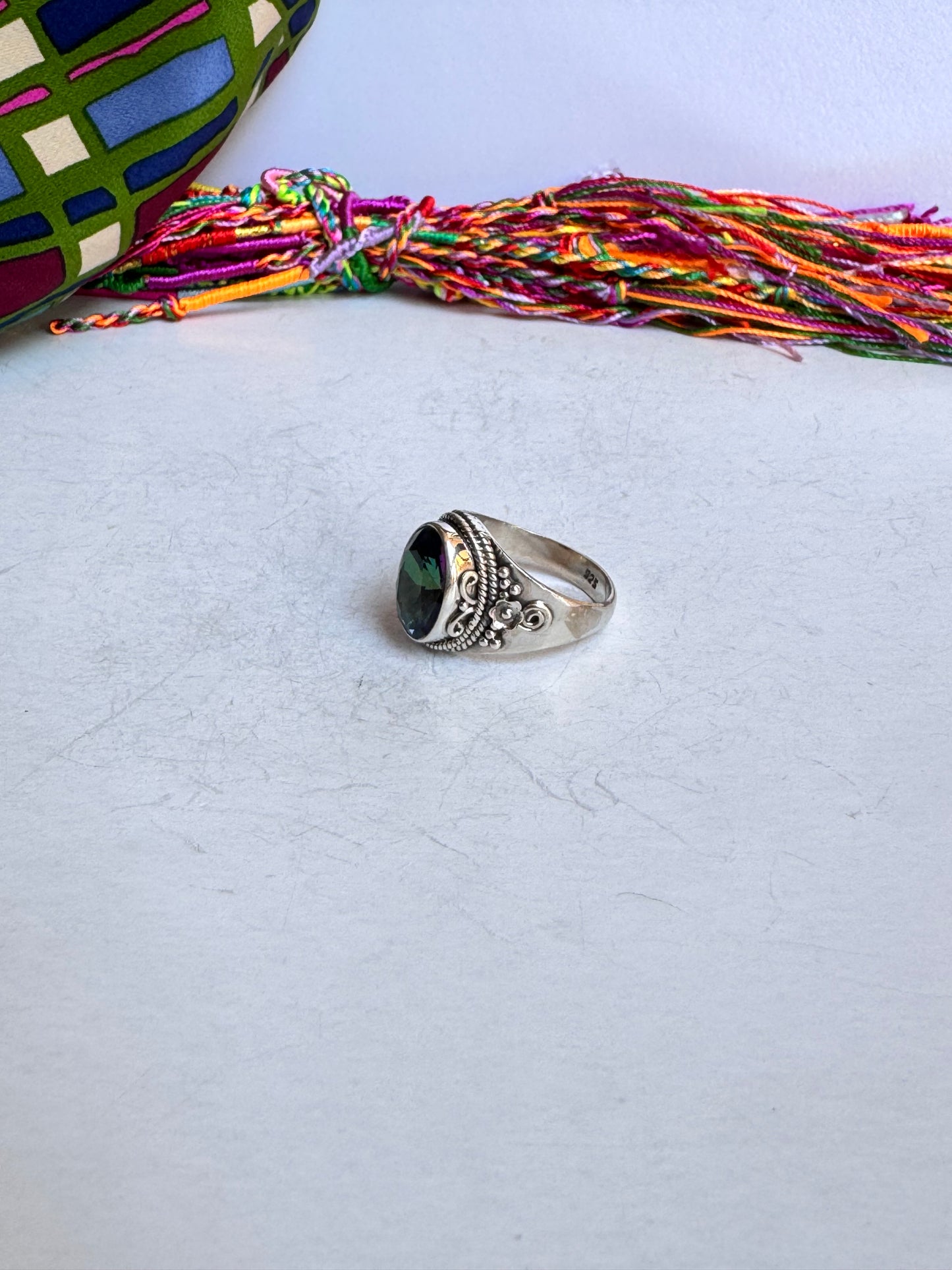 Anello argento 925 mystic stone misura 22 - 1M