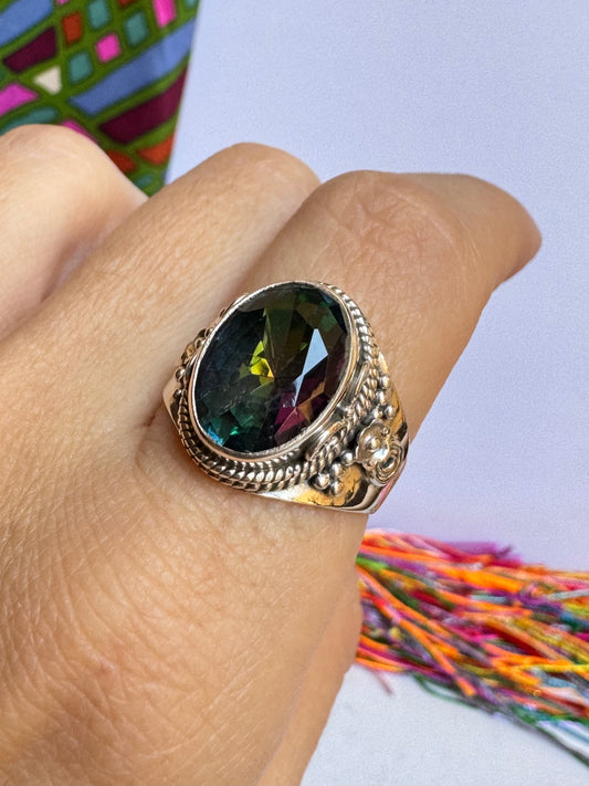 Anello argento 925 mystic stone misura 22 - 1M