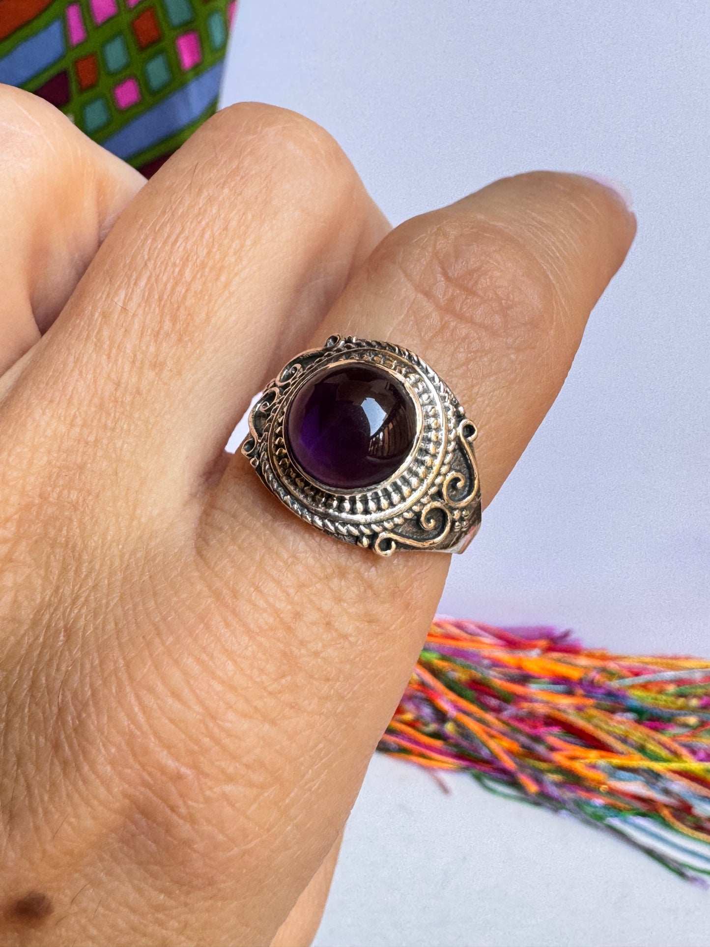Anello argento 925 ametista misura 19 - 8M