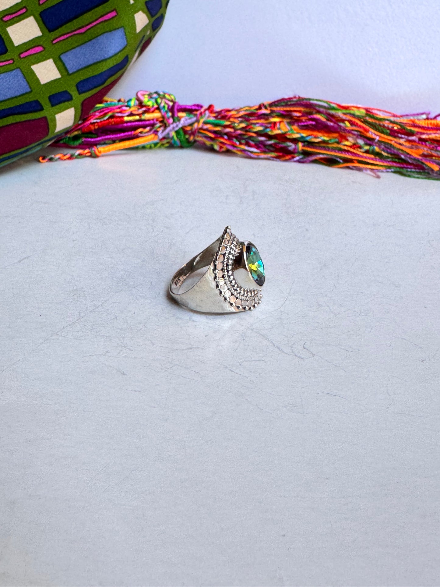 Anello argento 925 mystic stone misura 19/20 - 2M