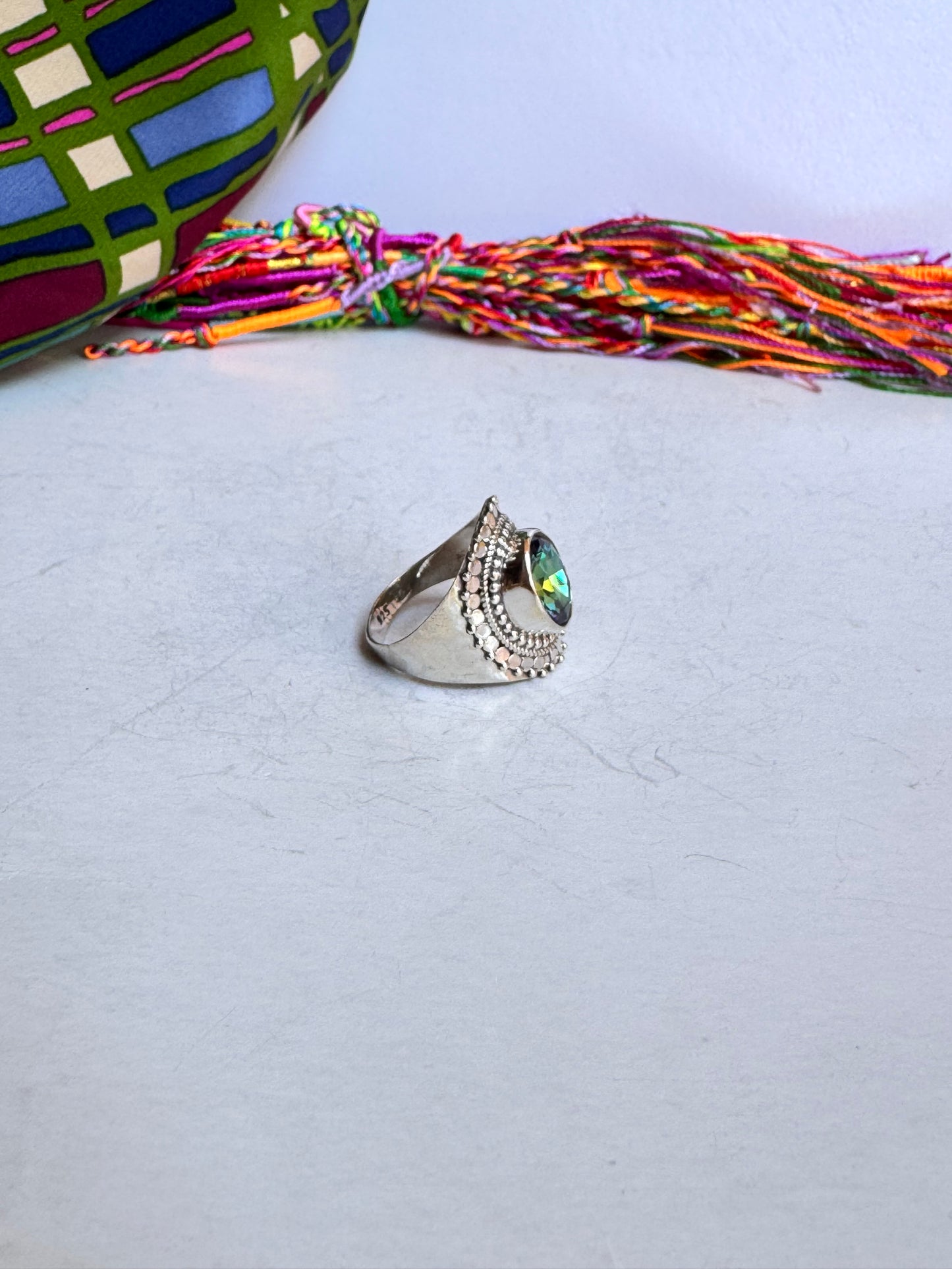 Anello argento 925 mystic stone misura 19/20 - 2M