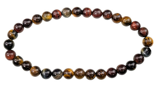 Bracciale elasticizzato pietre dure Occhio di tigre multicolore 6mm