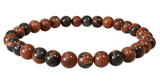 Bracciale elasticizzato pietre dure Ossidiana mogano 6mm