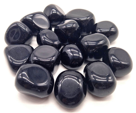 Schwarzer Obsidian Trommelstein Einzelexemplar