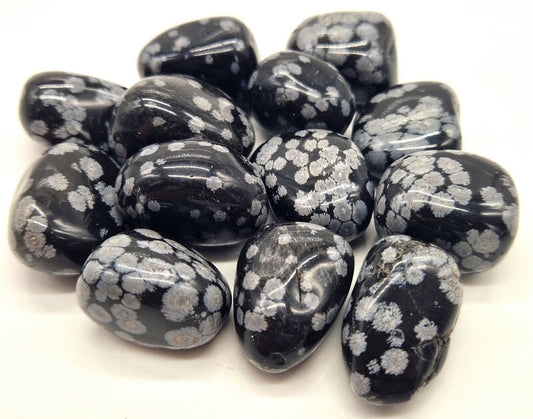 Snowflake obsidian tumbled gemstone single mineral