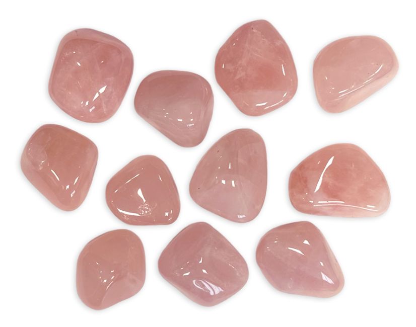 Rose quartz single mineral tumbled hard stone