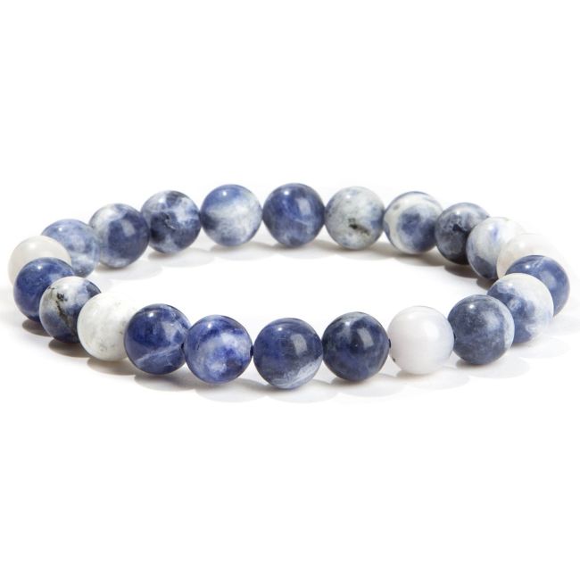 Bracciale elasticizzato pietre dure Sodalite 6mm