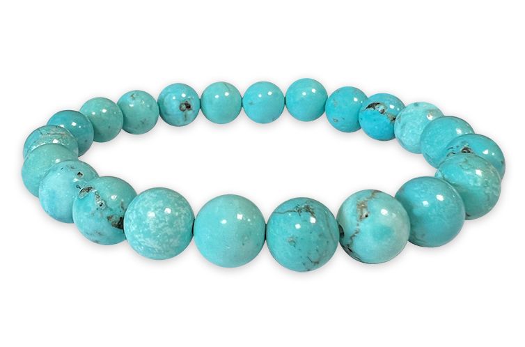 Turquoise howlite turquoise hard stone stretch bracelet