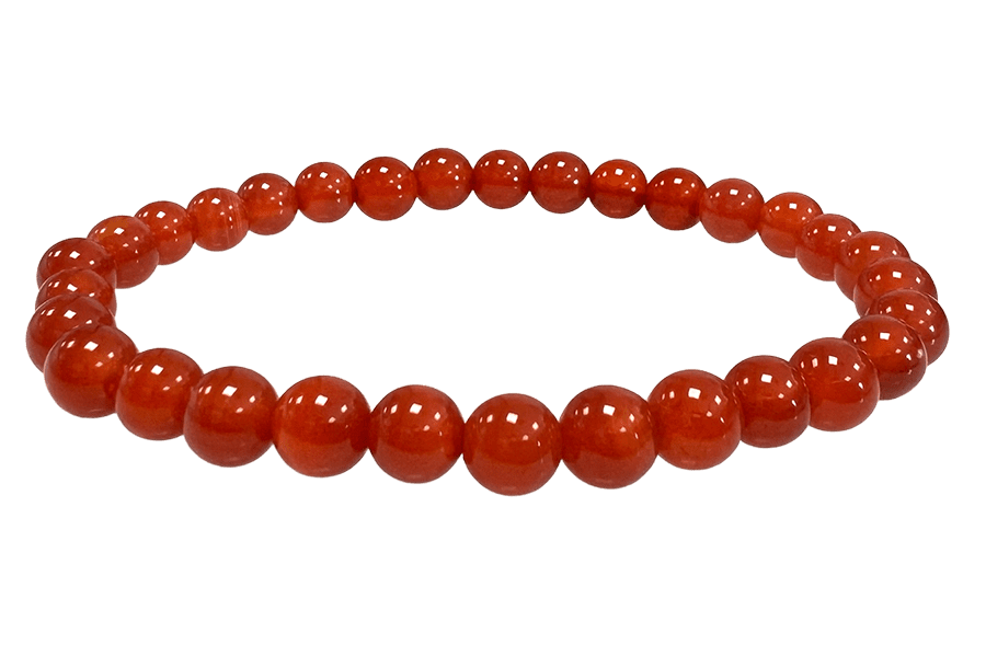 Bracciale elasticizzato pietre dure Agata rossa 6mm