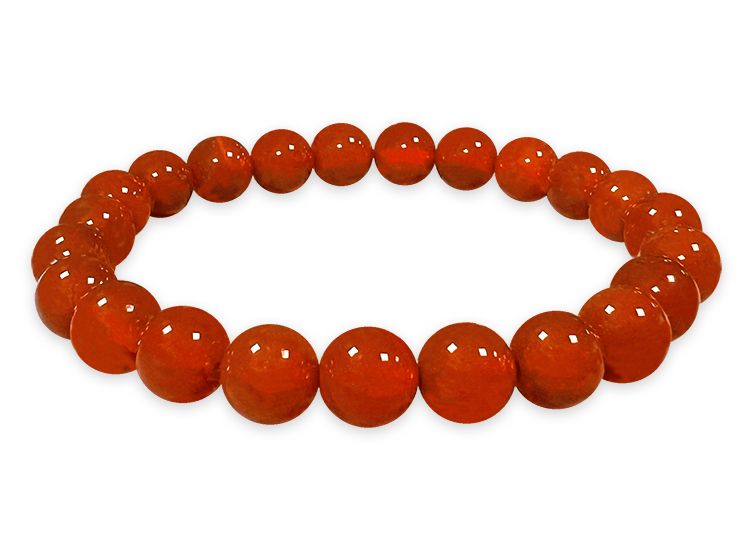 Stretch bracelet with red agate hard stones