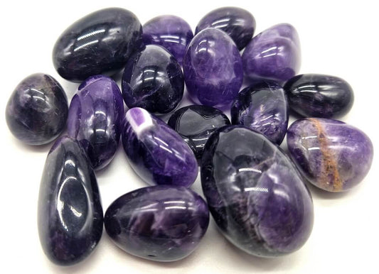 Amethyst AB tumbled hard stone single mineral