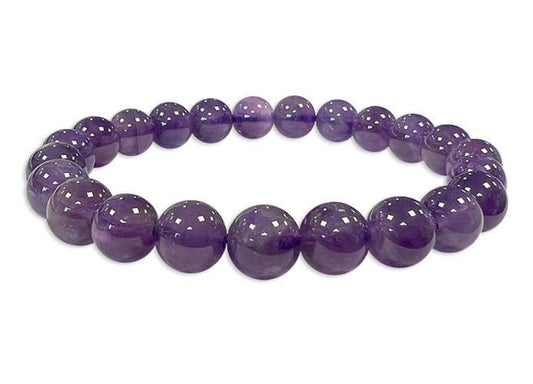 Stretch bracelet with light light amethyst semiprecious stones