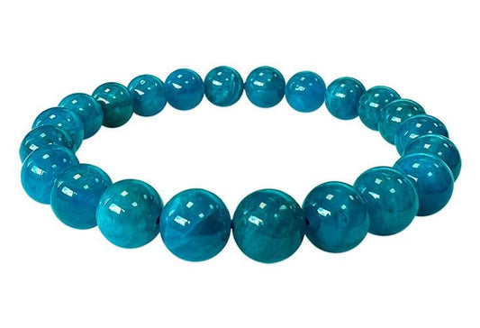 Stretch bracelet with blue apatite stones