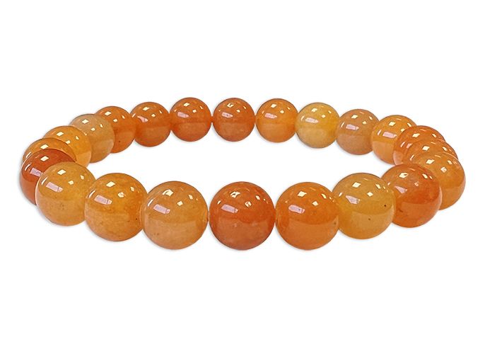 Orange aventurine hard stone stretch bracelet