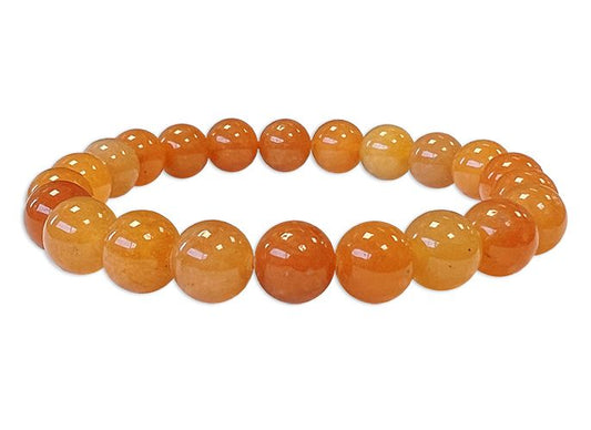 Orange aventurine hard stone stretch bracelet