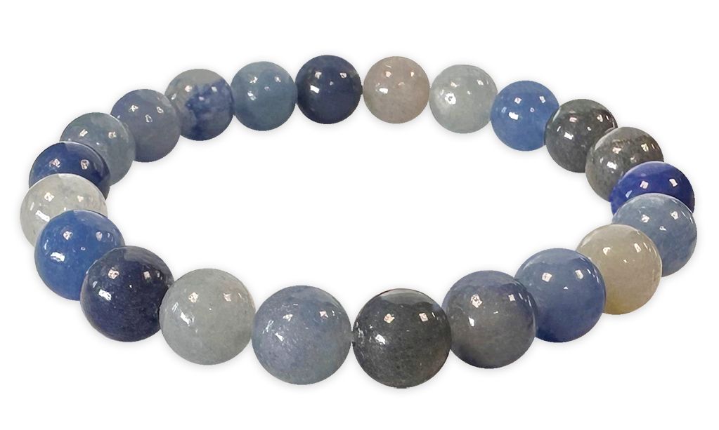 Blue aventurine hard stone stretch bracelet