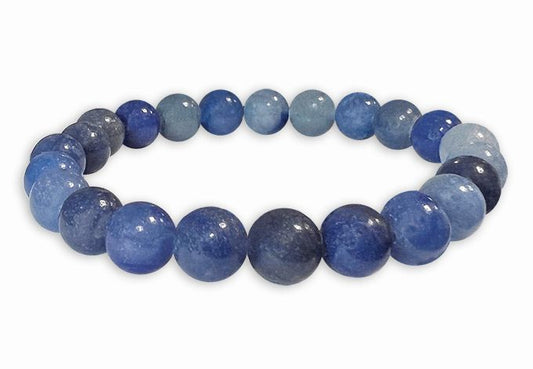 Blue aventurine hard stone stretch bracelet