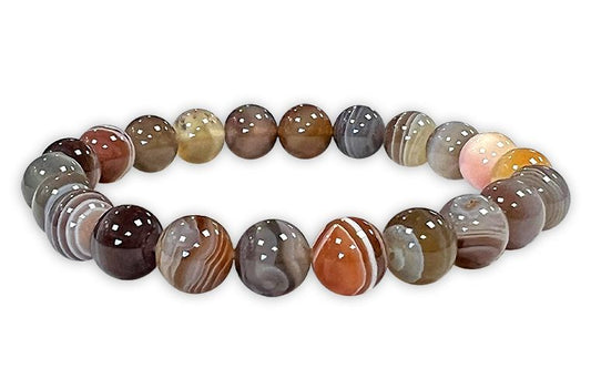 Botswana agate hard stone stretch bracelet