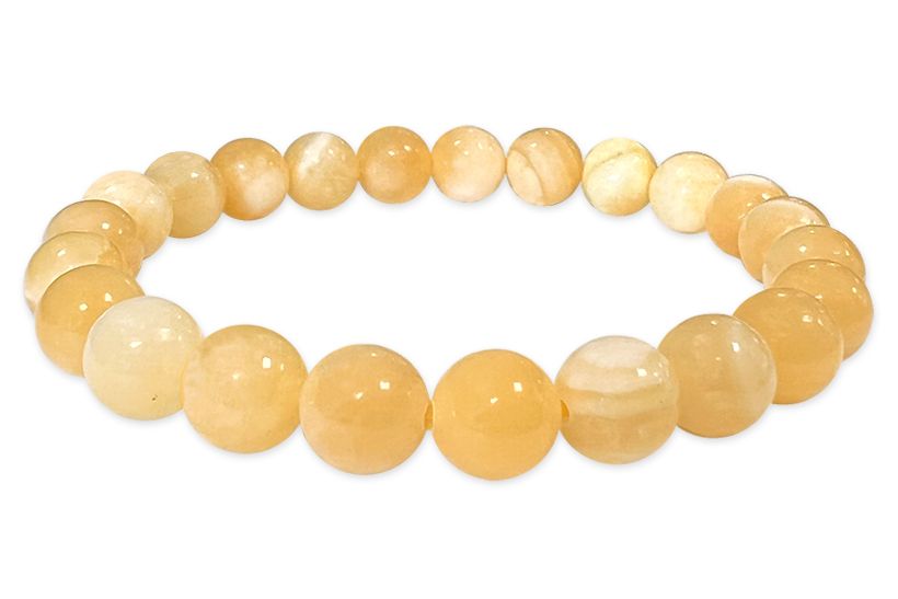 Orange calcite hard stone stretch bracelet