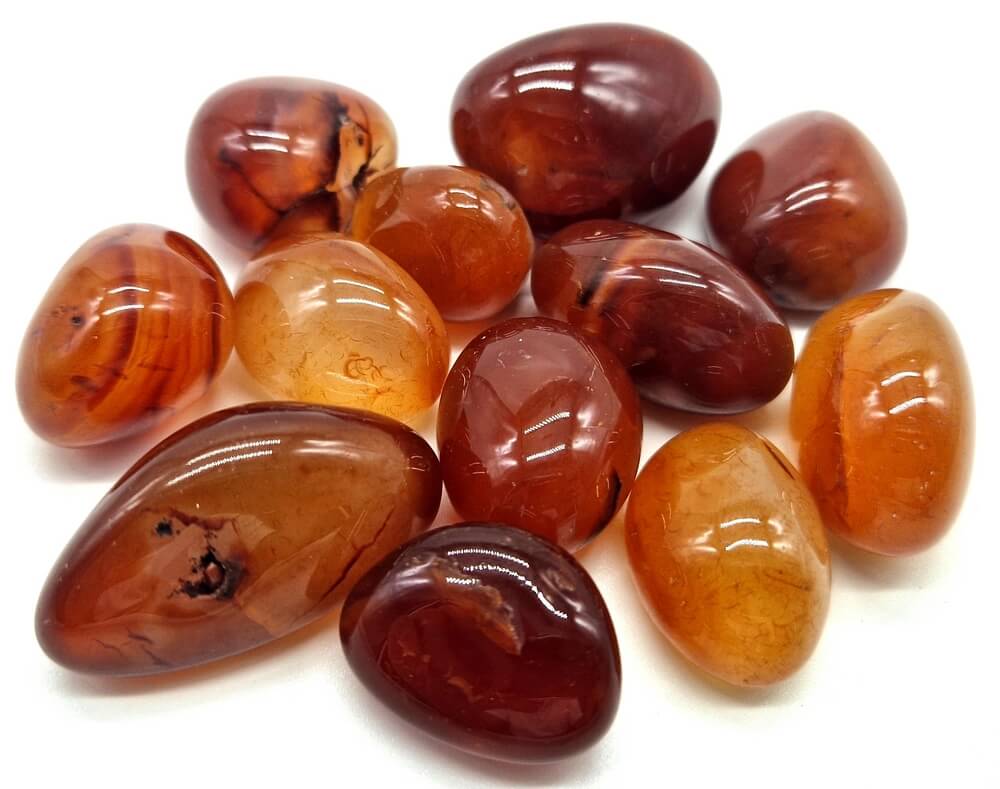 Carnelian single mineral tumbled hard stone