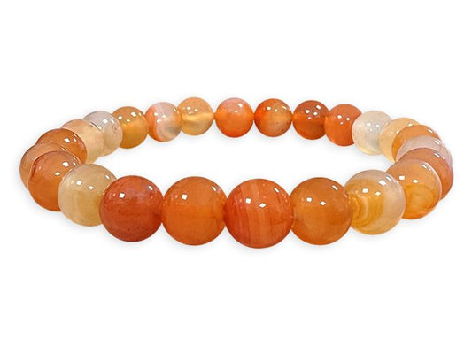 Carnelian hard stone stretch bracelet