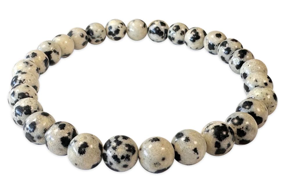 Bracciale elasticizzato pietre dure Diaspro dalmata 6mm