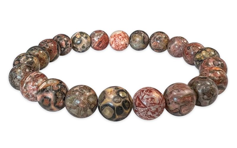 Leopard jasper hard stone stretch bracelet