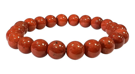 Red jasper hard stone stretch bracelet