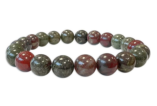 Stretch bracelet with dragon blood jasper stones